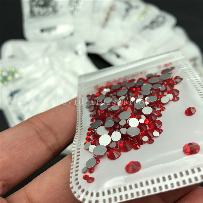 46 colors 2-5mm 400pcs Nail Art Rhinestones Crystal Gems 3D Tips DIY Decoration