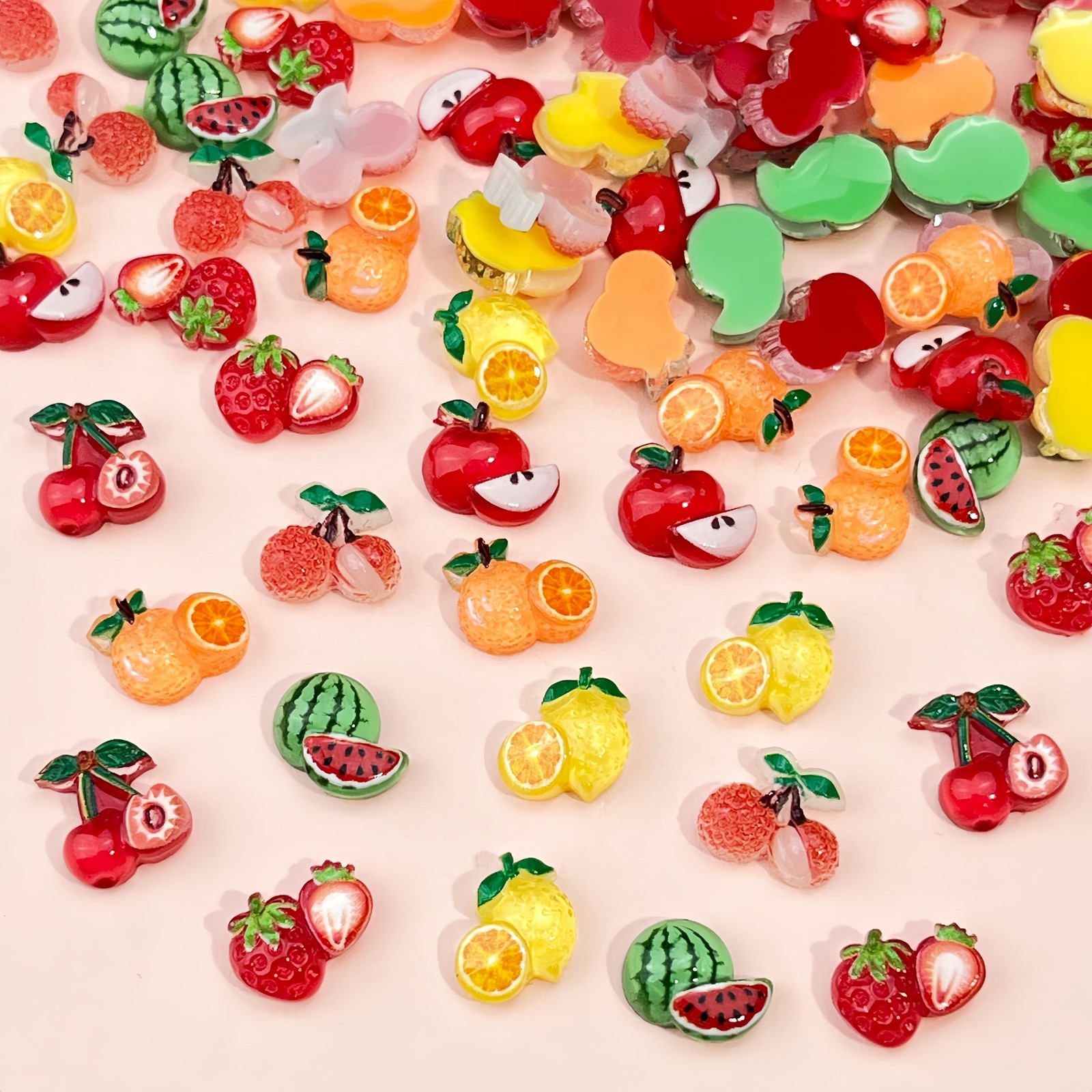 SHUXILIN Orange Fruit Nail Charms 150Pcs
