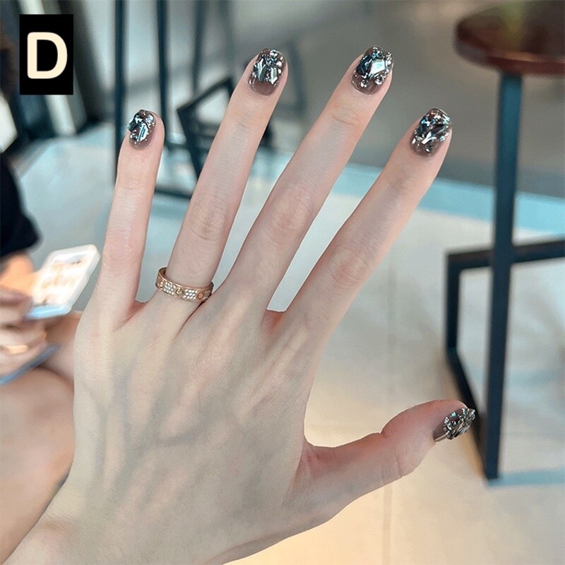 12 Boxes Flower Star French Tip Long/Mid/Short Square Press On Nails (Wholesale)