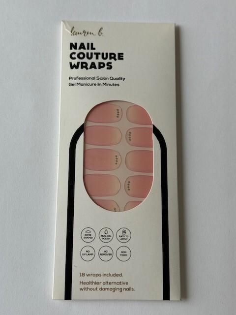 lauren b. Nail Couture Wraps Gel Manicure Soft Pink Gel Nail Wrap Free Ship