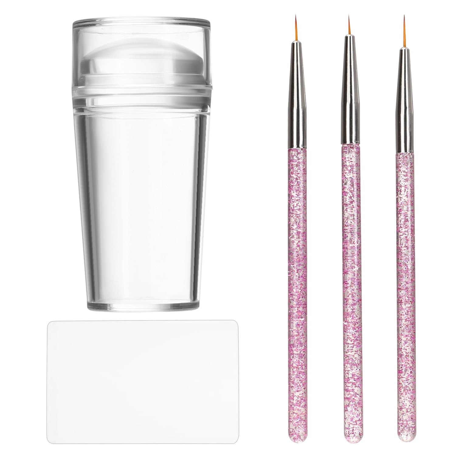 French Tip Nail Stamp Clear 14 × 5.4 cm/5.51 × 2.13 Inch, + purple