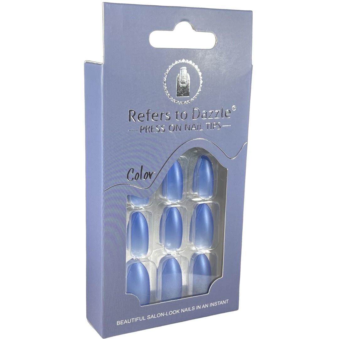 💅D2M Press on Nail Tips, Blue 12 Pieces💅