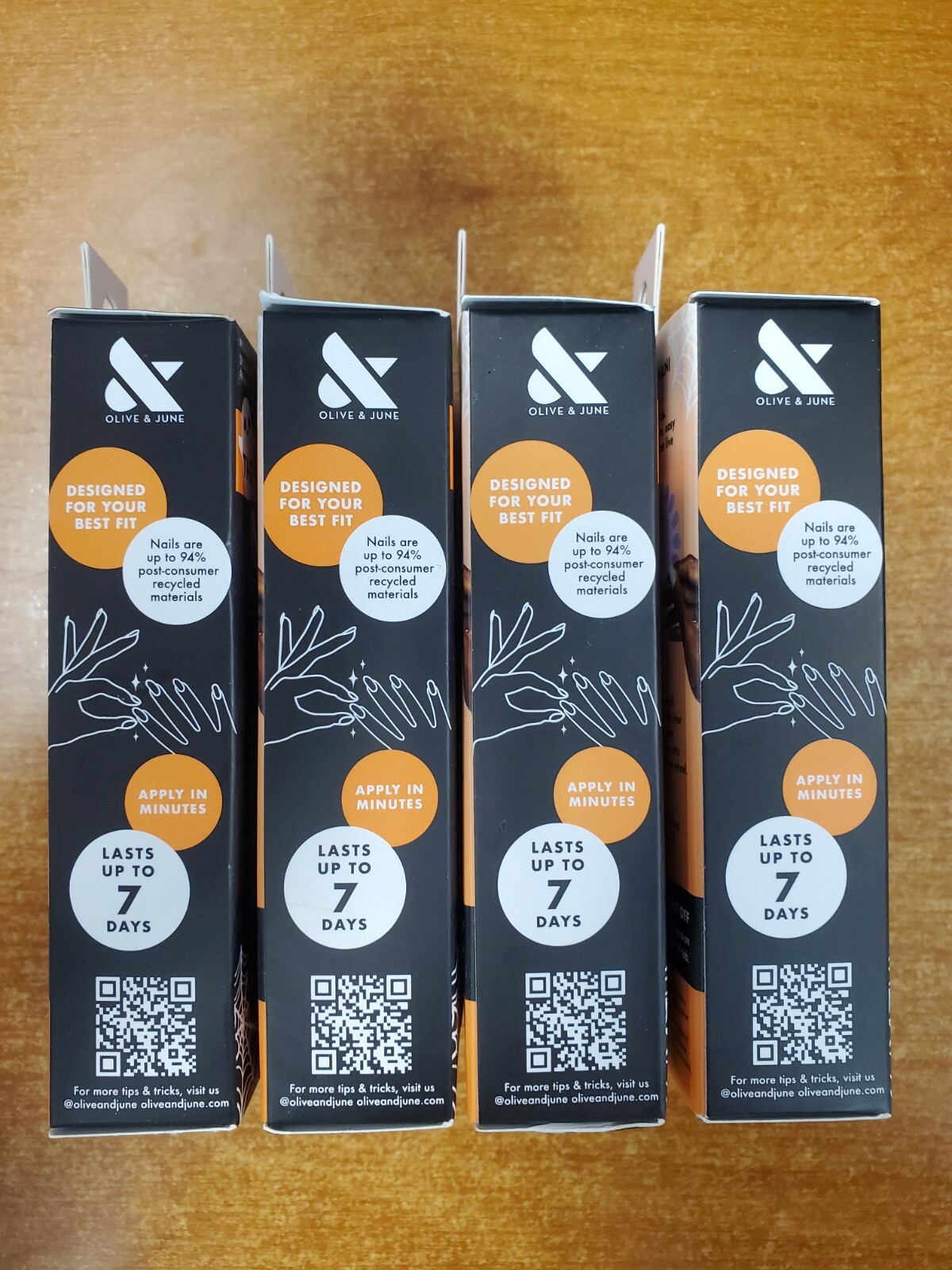 4Pk: Olive & June Press On Nails Super Stick Mani Assorted *HALLOWEEN* Theme E9E