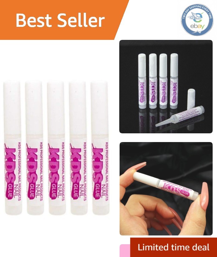 5 Pcs Fast-Drying Super Bond Nail Tip Glue – 0.07 Oz Gel for Acrylic Nails