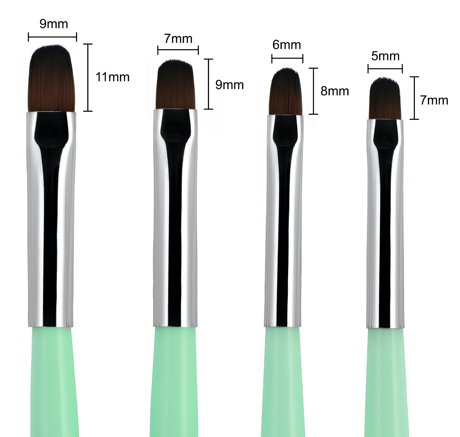 4pcs Gel Nail Brush for Gel Nail Extension UV Builder Polygel Nail Gel Sculpting