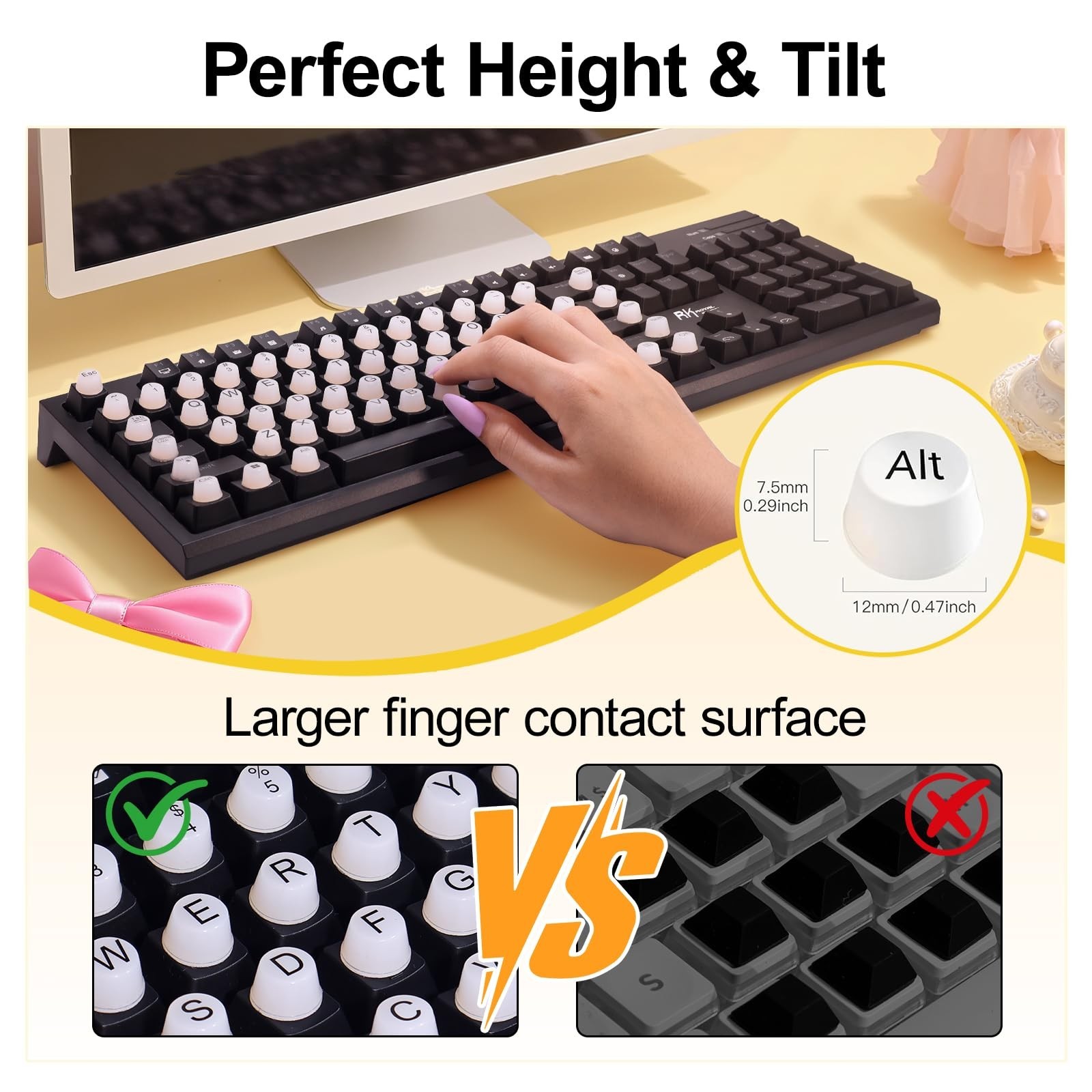 Raised Keyboard Stickers for Long Nails with Letters, Soft Silicone Keyboard …