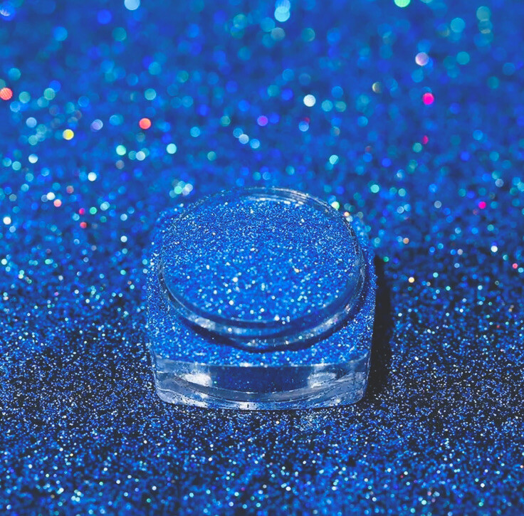Navy Blue Nail Powder Holographic Mirror Chrome Holo Effect Glitter Decoration