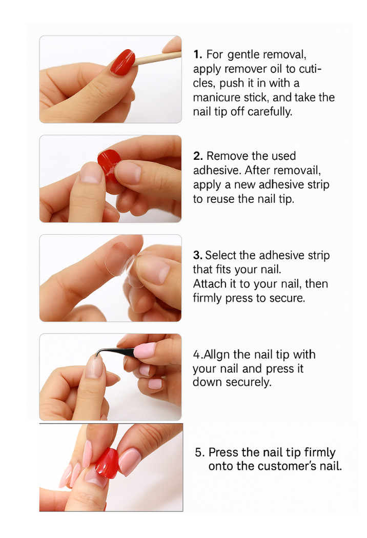 TPU Press-On Nails – Reusable Glossy Look | 24 Tips | Soft, Flexible, No Damage