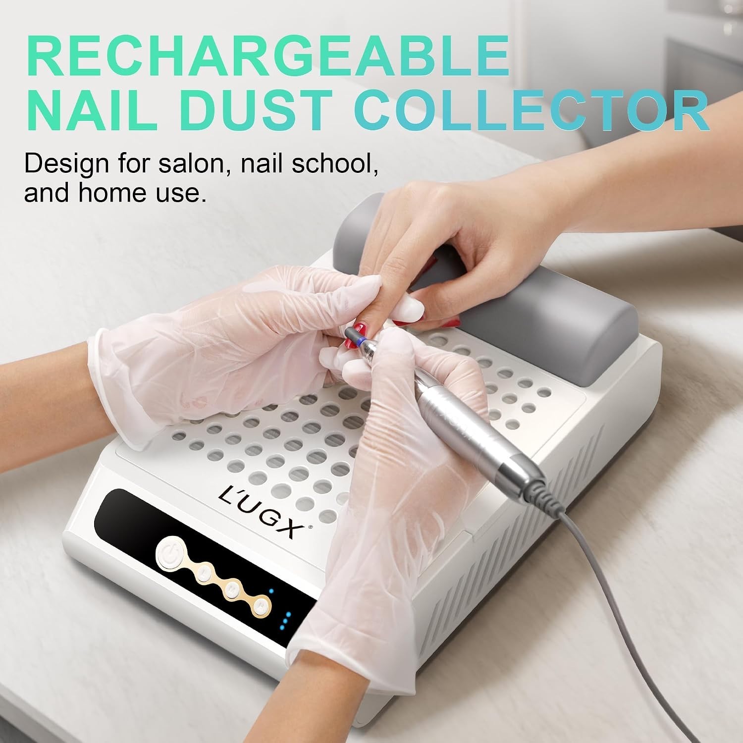 Portable Nail Dust Collector with Heat Dissipation & 2 Reusable Filters Included