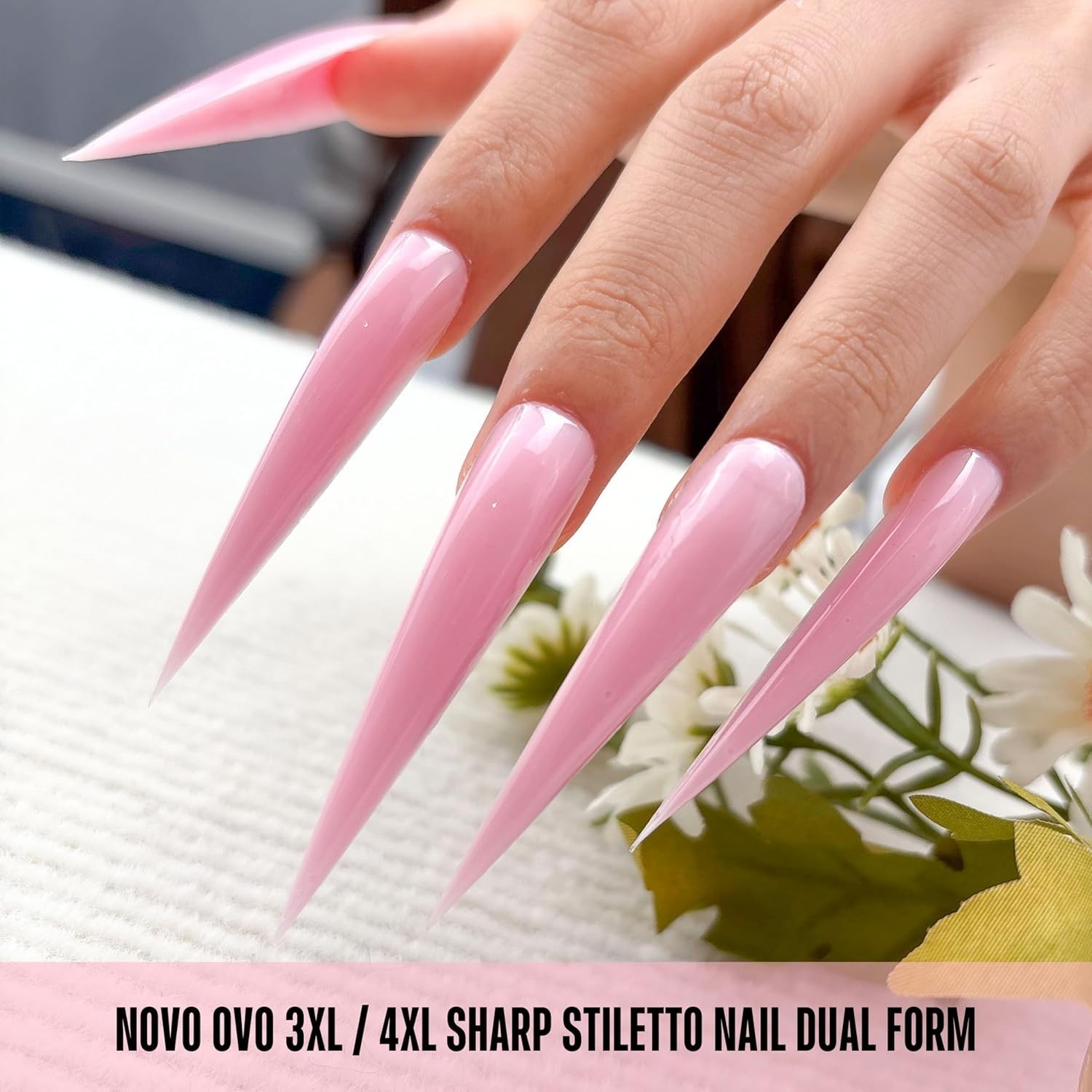 NOVO OVO Stiletto Nail Forms 3XL 4XL Dual Polygel Extension 70 Pcs 14 Sizes