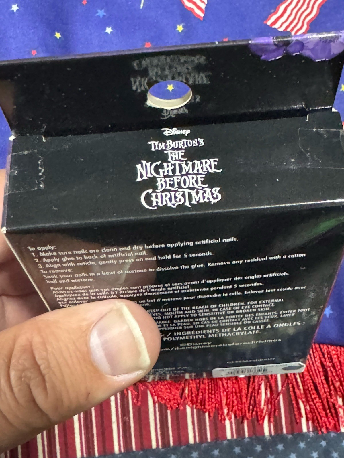 The Nightmare Before Christmas Disney Glow Dark Faux Nail Set (Hot Topic New)