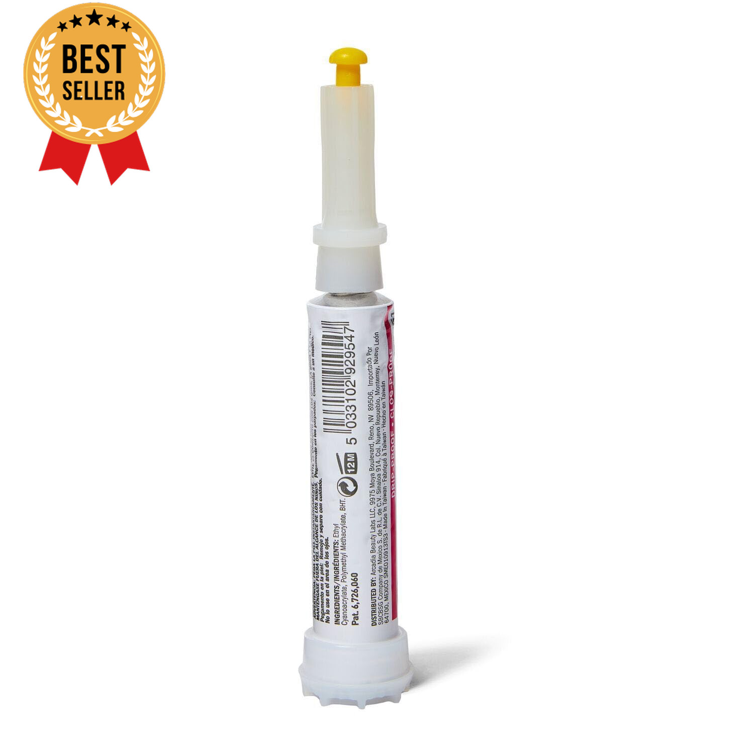 Drip & Clog Proof Nail Glue with Zebra Cushion Nail File 180/100 Grit