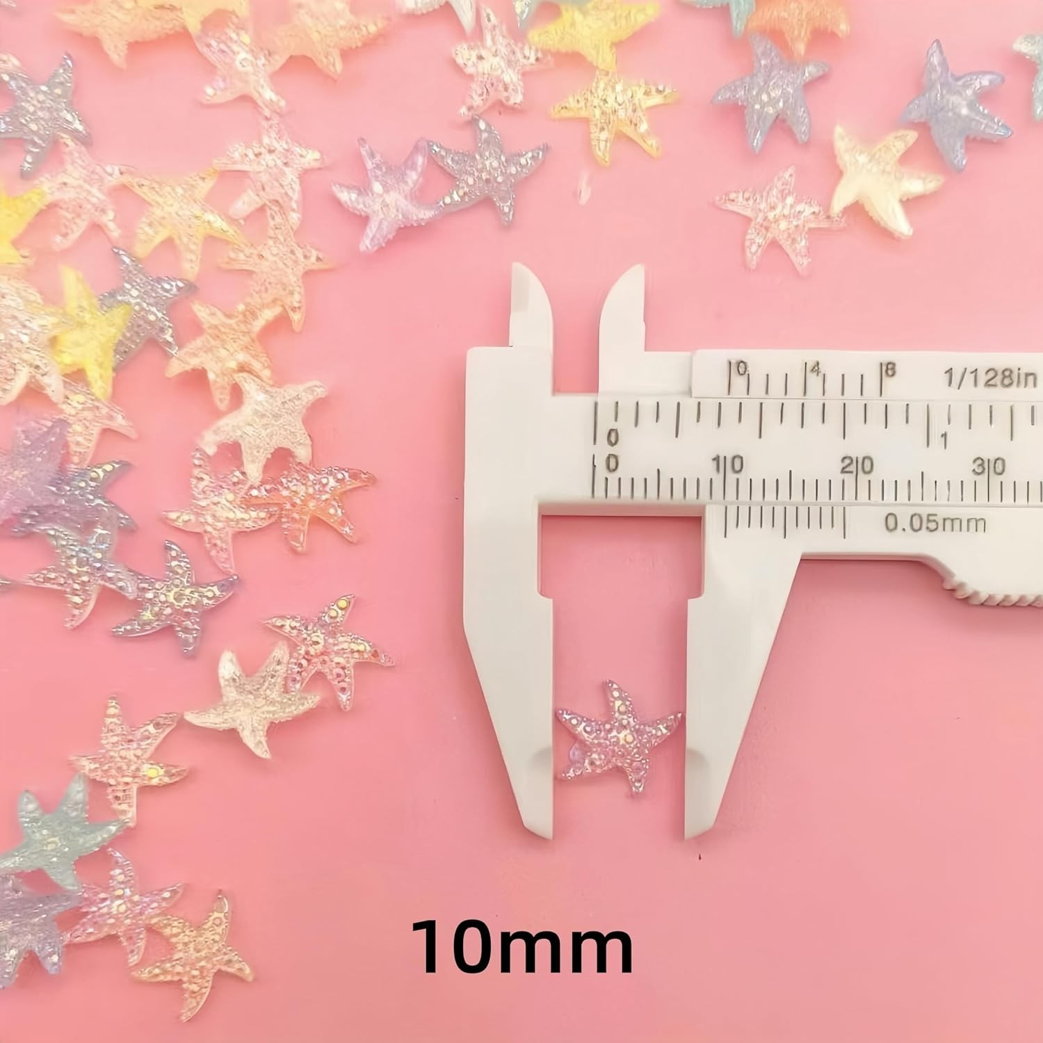 Vibrant Starfish Nail Diamonds – 100pcs Resin Charms for Stylish Manicures
