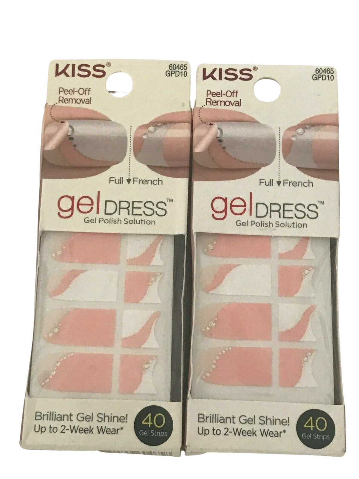 2 Pk Kiss Nail Gel Dress Gel Polish Solution Strips 60465 COLD SPRINGS
