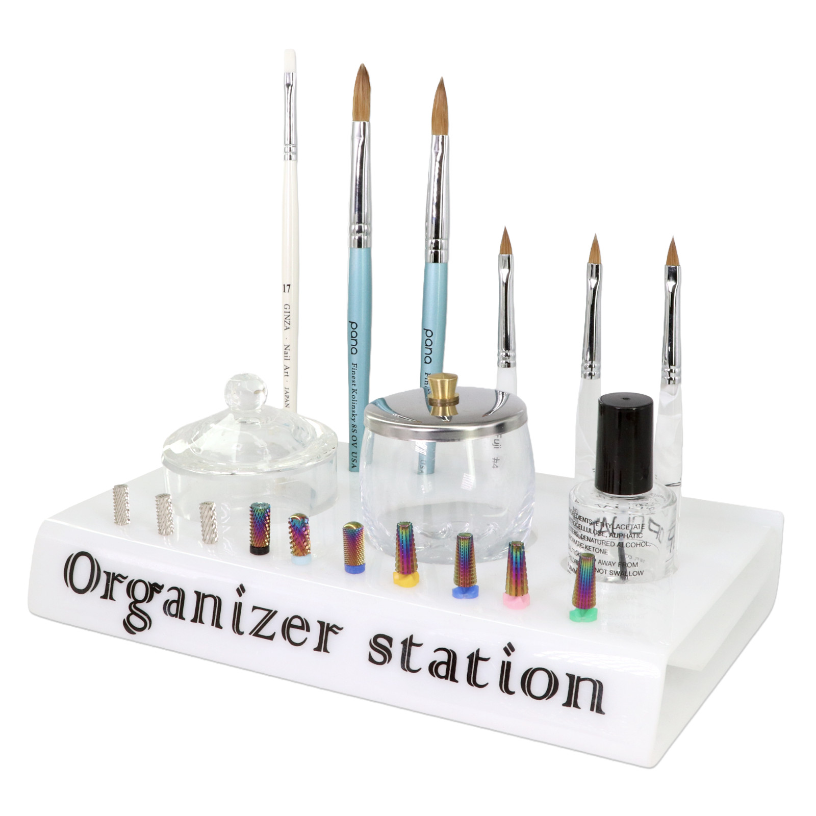 Beauticom Professional White Salon Nail Tool Organizer Tabletop Station