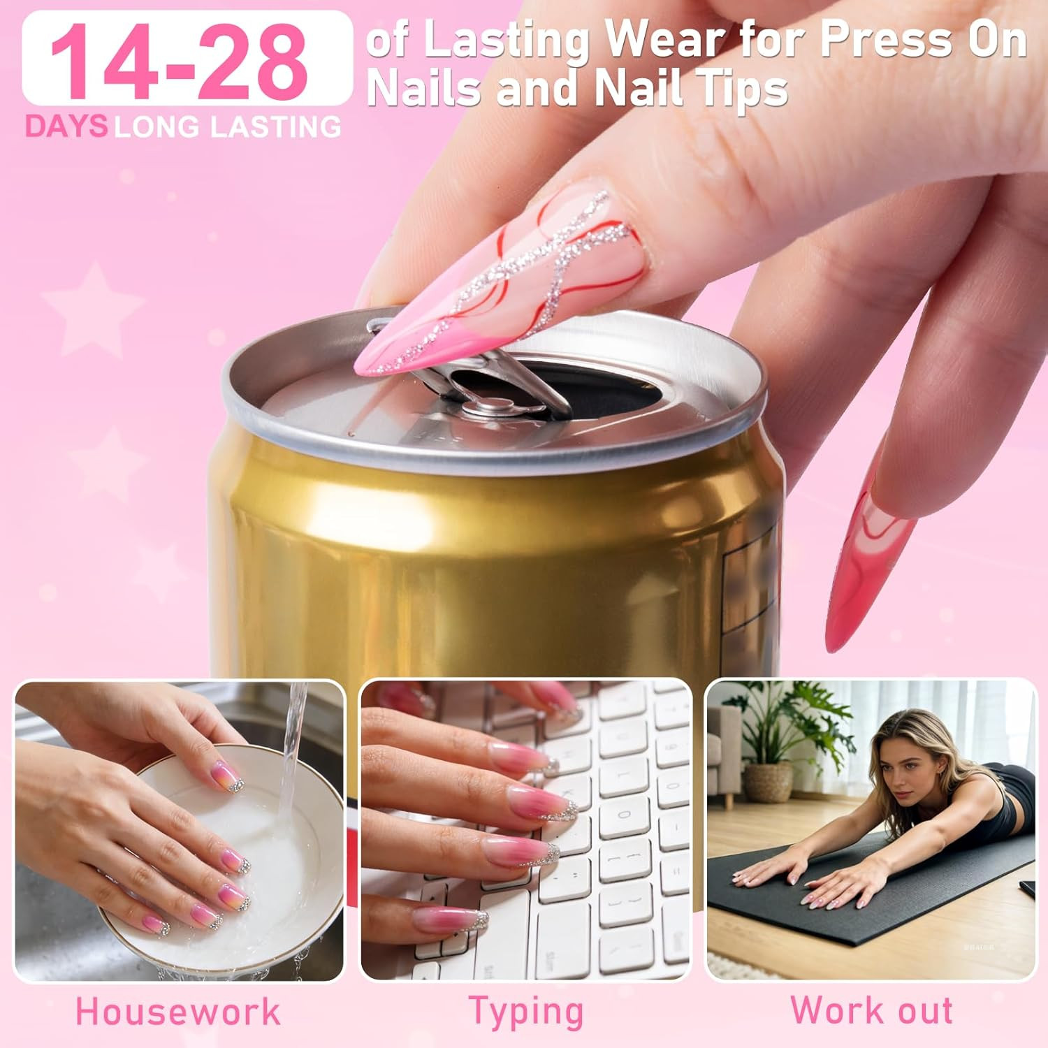 Nail Glue,Super Strong & Long-Lasting Nail Glue for Acrylic Nails,Press Ons&Brok