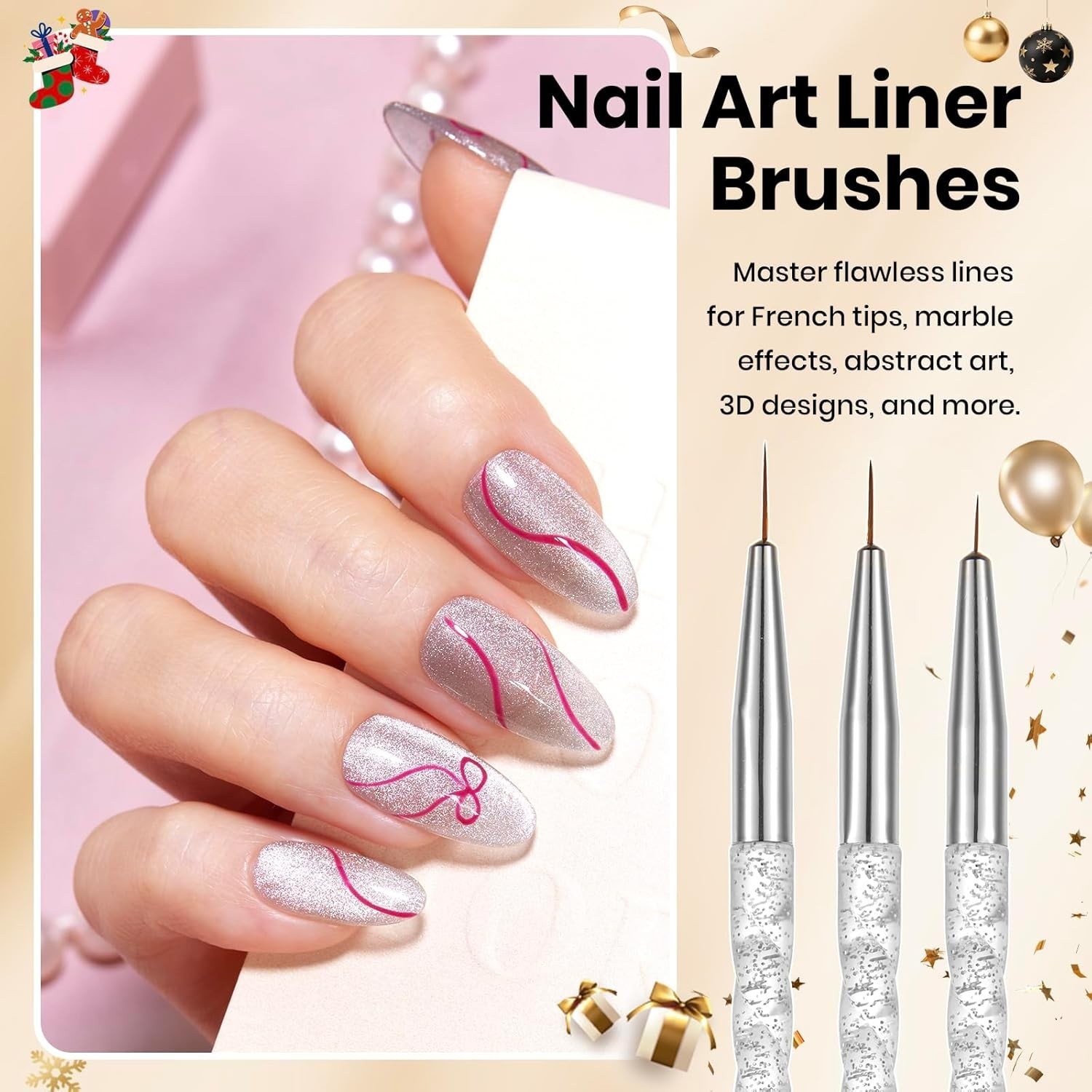 Beetles Nail Art Set – 31pcs, Metal Handles, Multi-Shapes, Colorful, All-in-One