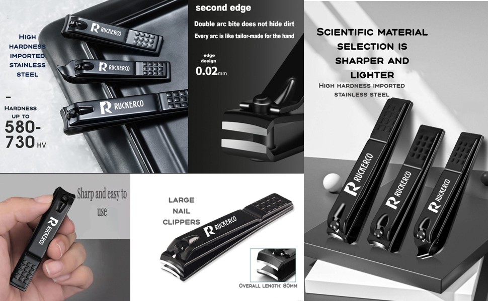 Nail Clippers Set Matte Stainless Steel 3 pcs fingernail Clippers &Slant EDG