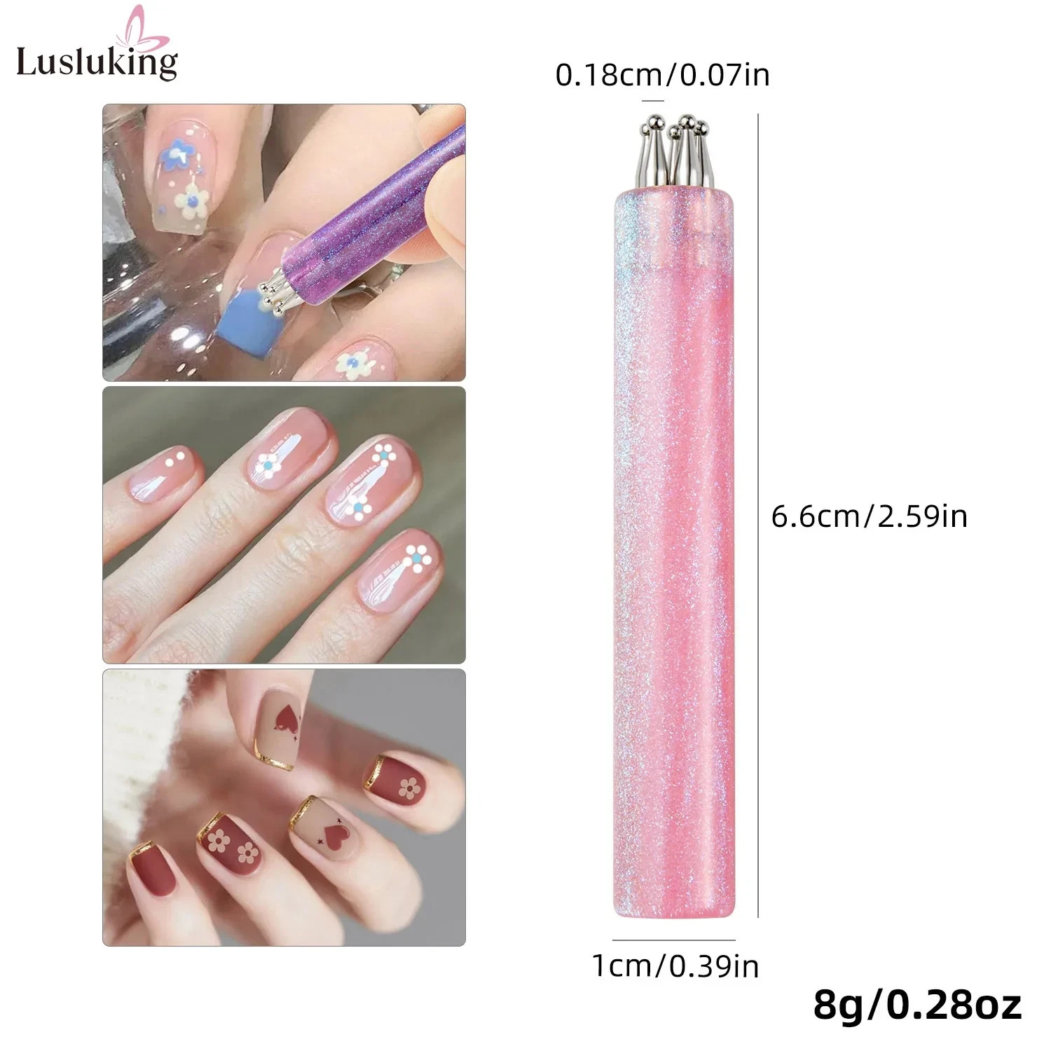 DIY Nail Art 5-Petal Dotting Tool Flower Creator 1.8Mm Fine Tip Rhinestone Picke