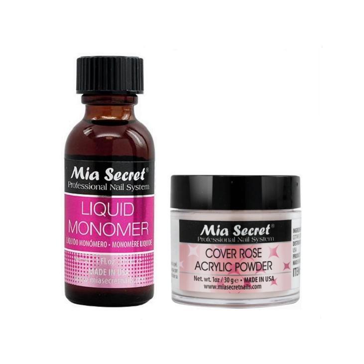 Acrylic Nail Powder Cover Rose + Liquid Monomer 1 oz Set Mia Secret – USA