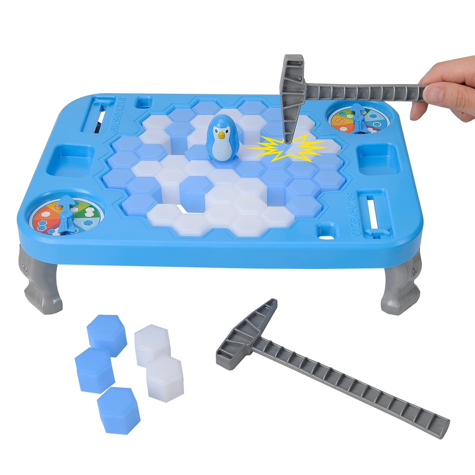 SS Save Penguin On Ice Game, Trap Break Block Rectangle, Blue