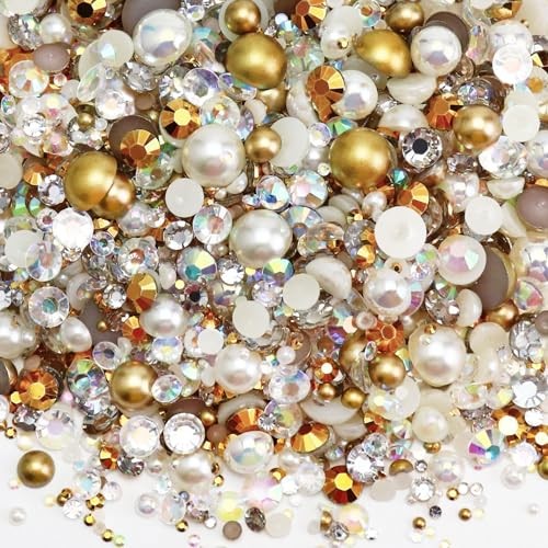 60g Mix Flatback Champagne Gold Blend | Mix Champagne | Gold | Ivory | Ivory AB