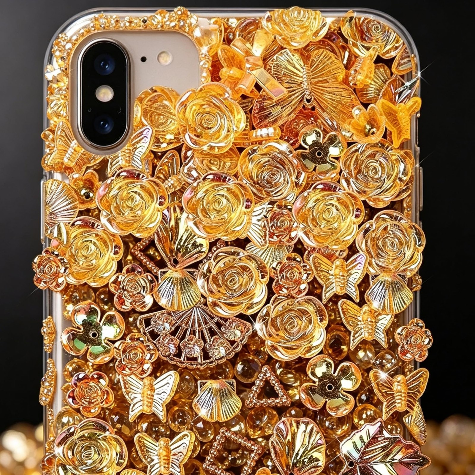 150 Pieces 3D Resin ABS Colorful Rose Flower Bows Butterfly Charms with Flatback