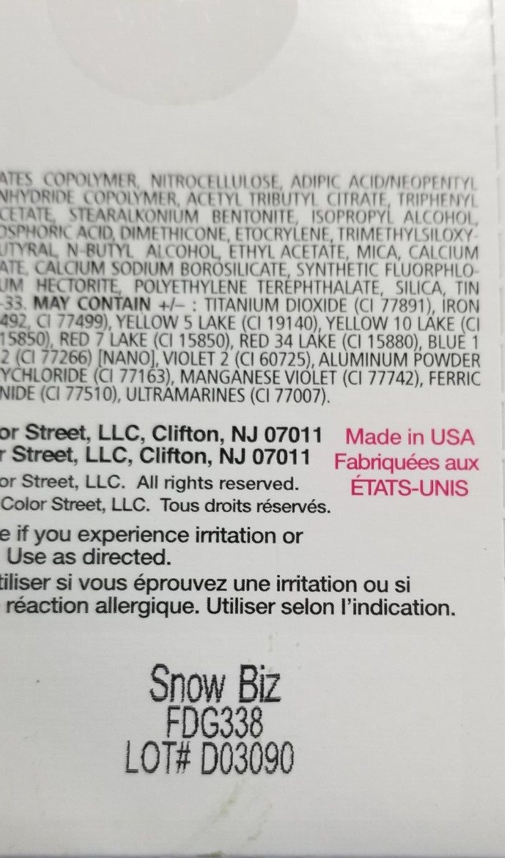 Color Street Nail Polish Strips 16 Count Retired Snow Biz Easy Peel & Apply USA