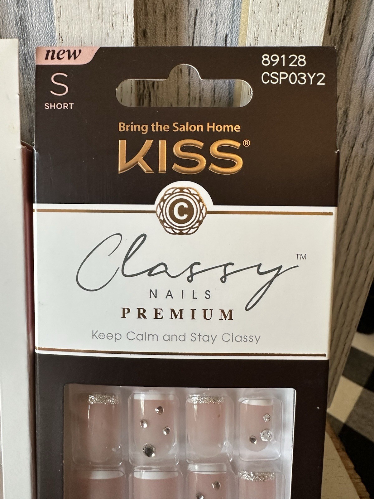 Kiss Classy and Voguish Glue On Fake Nails Bundle X3 NEW French Manicure Natural