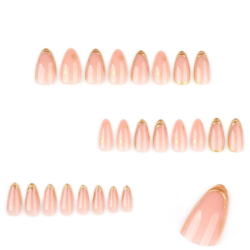 Stylish Almond-Shaped Press-On Nails in Glossy Style – 24 Pcs for All Occasions