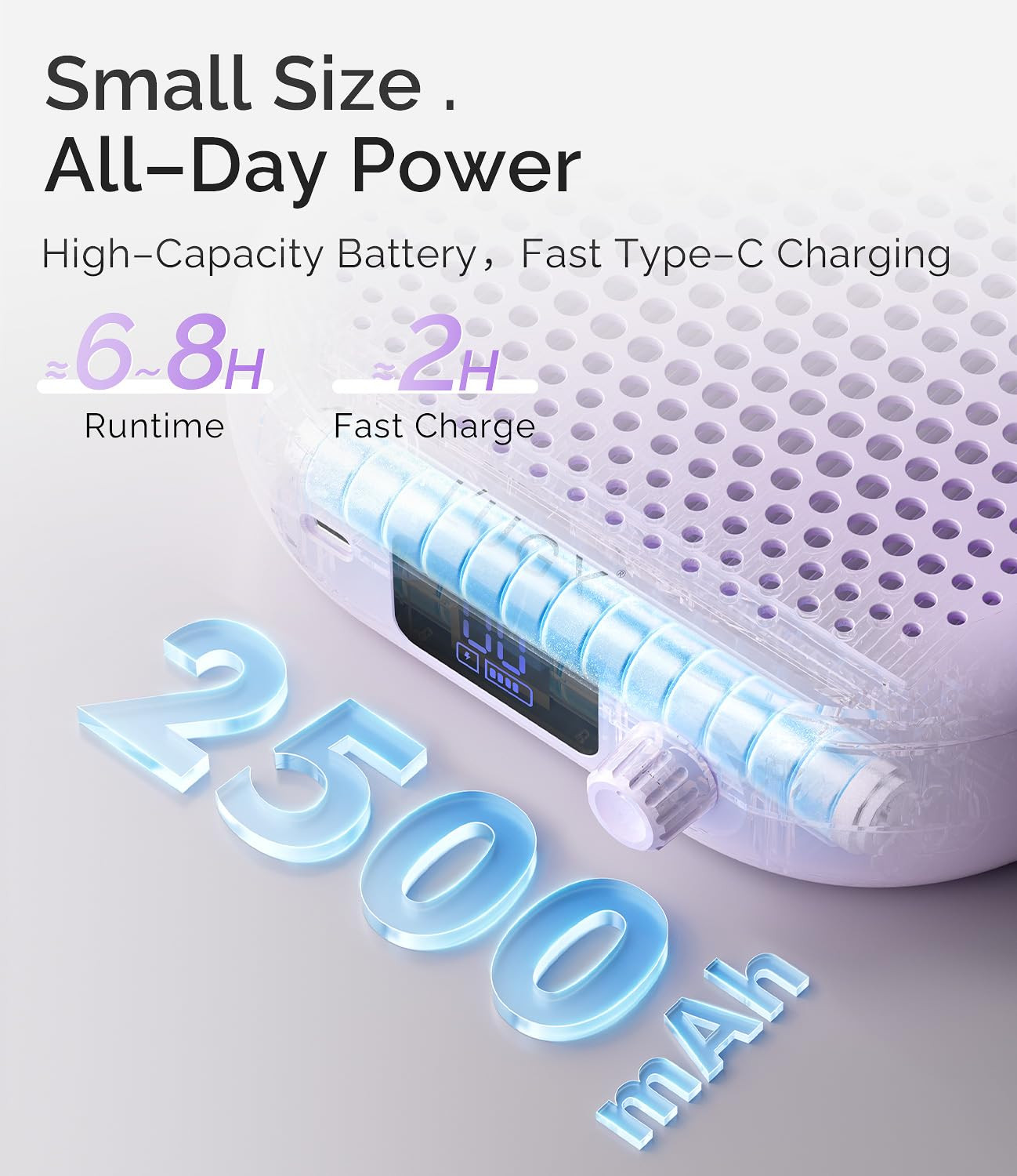 Professional Rechargeable Nail Dust Collector with Strong Suction – Purple