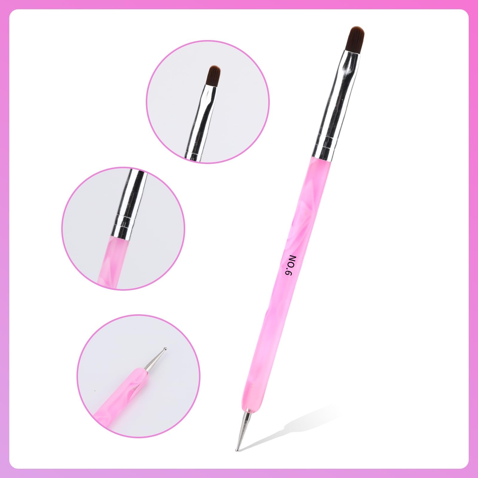 5Pcs Nail Art Brushes,Gel French Acrylic Nail Art Tool Set with Dotting Tool …