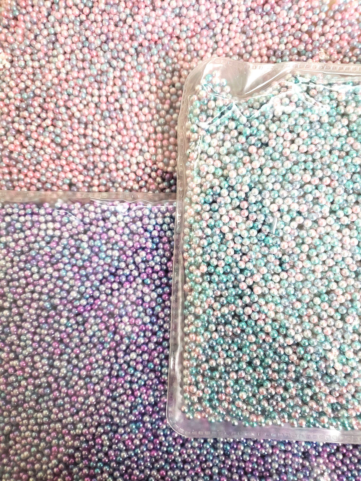 50pcs New 3D 2.5/3/4mm Gradient Colorful Mermaid Pearl Bead Ball Nail Art Decor