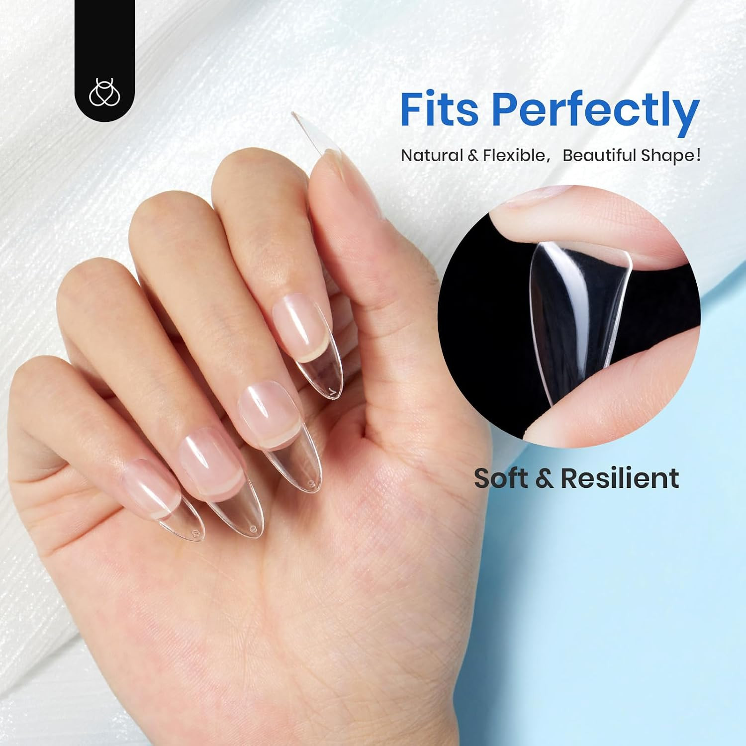 Gel Nail Tips Almond Medium Shape Nails 500Pcs Pre Shaped | Soft Nail Tips Clear