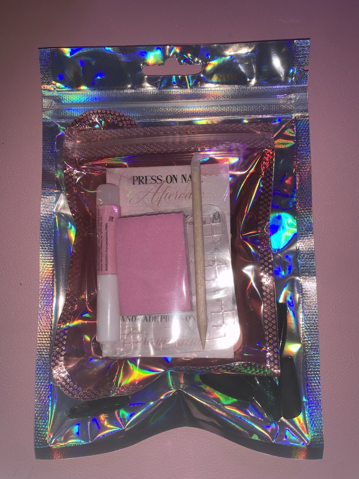 Handmade Green Cateye French tip Press-On Nails With Nail Care Kit!! Set of 20