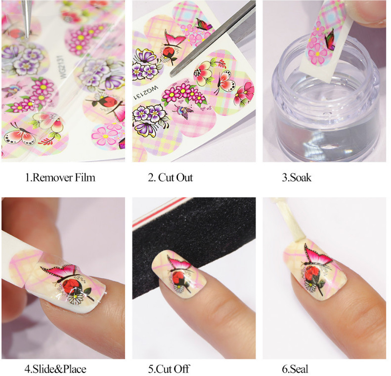 Nail Art Sticker Water Decal Owl Flower Decoration Slider Polish Foil Paper NS26