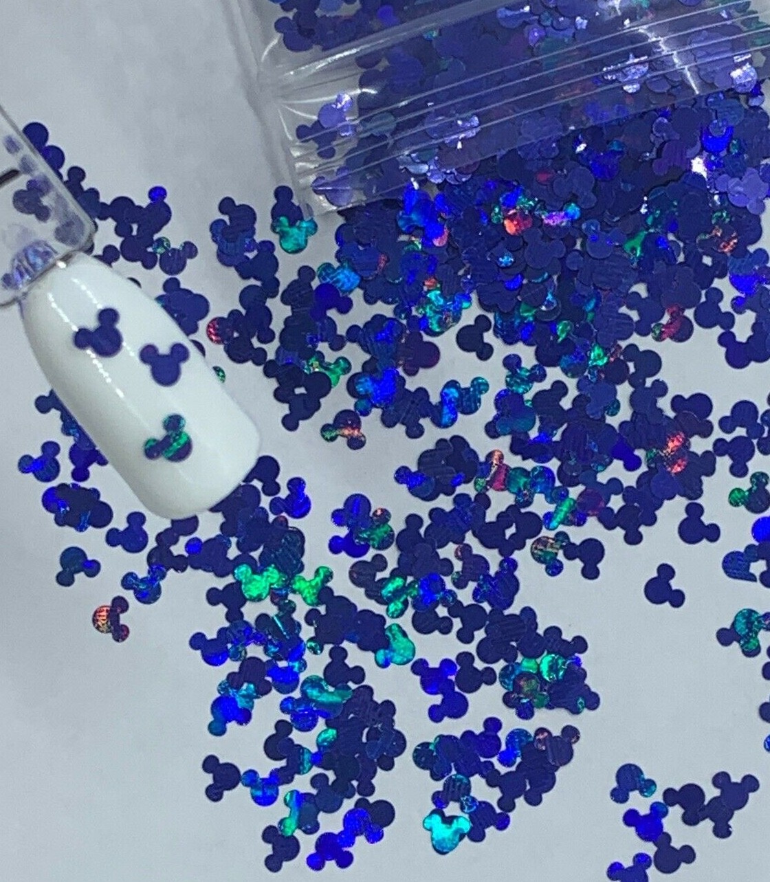 Holographic Blue Mickey Mouse Nail Glitter | 1 TSP | Gel Nail Art & Acrylic