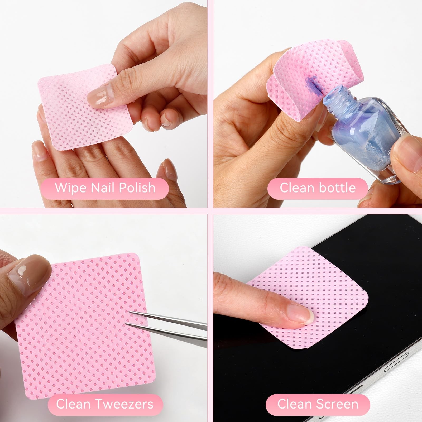 LNDIEHS 720Pcs Lint Free Nail Wipes, Supplies 2 Inch diameter
