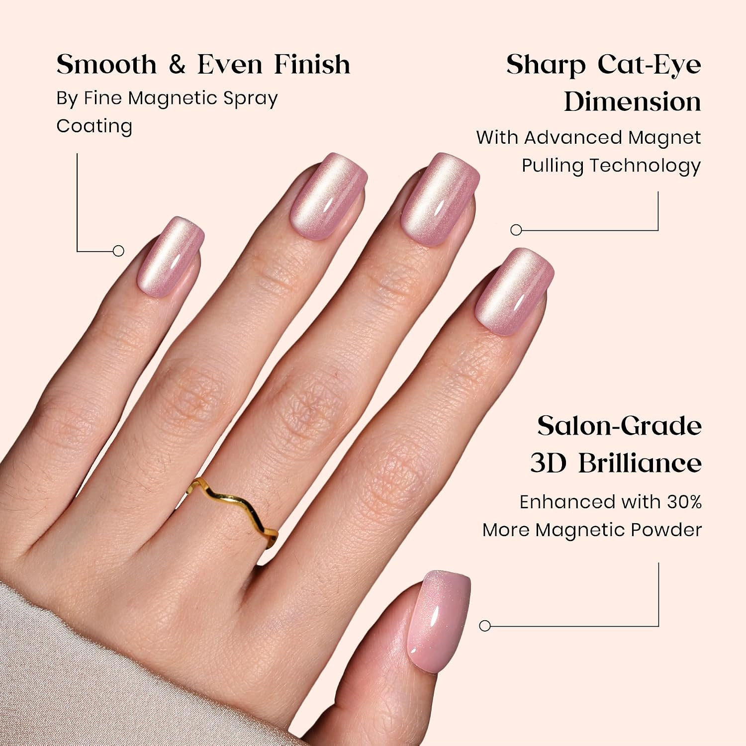 X Press plus Gel Nails Kit – Candy Nova | 7 Colors Nude Cat Eye Press on Nails S