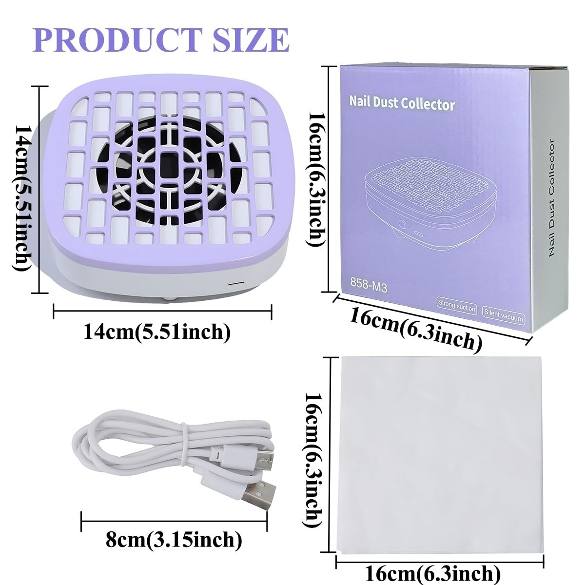 Compact Purple Nail Vacuum Cleaner – Strong Suction for Clean Manicure Spaces