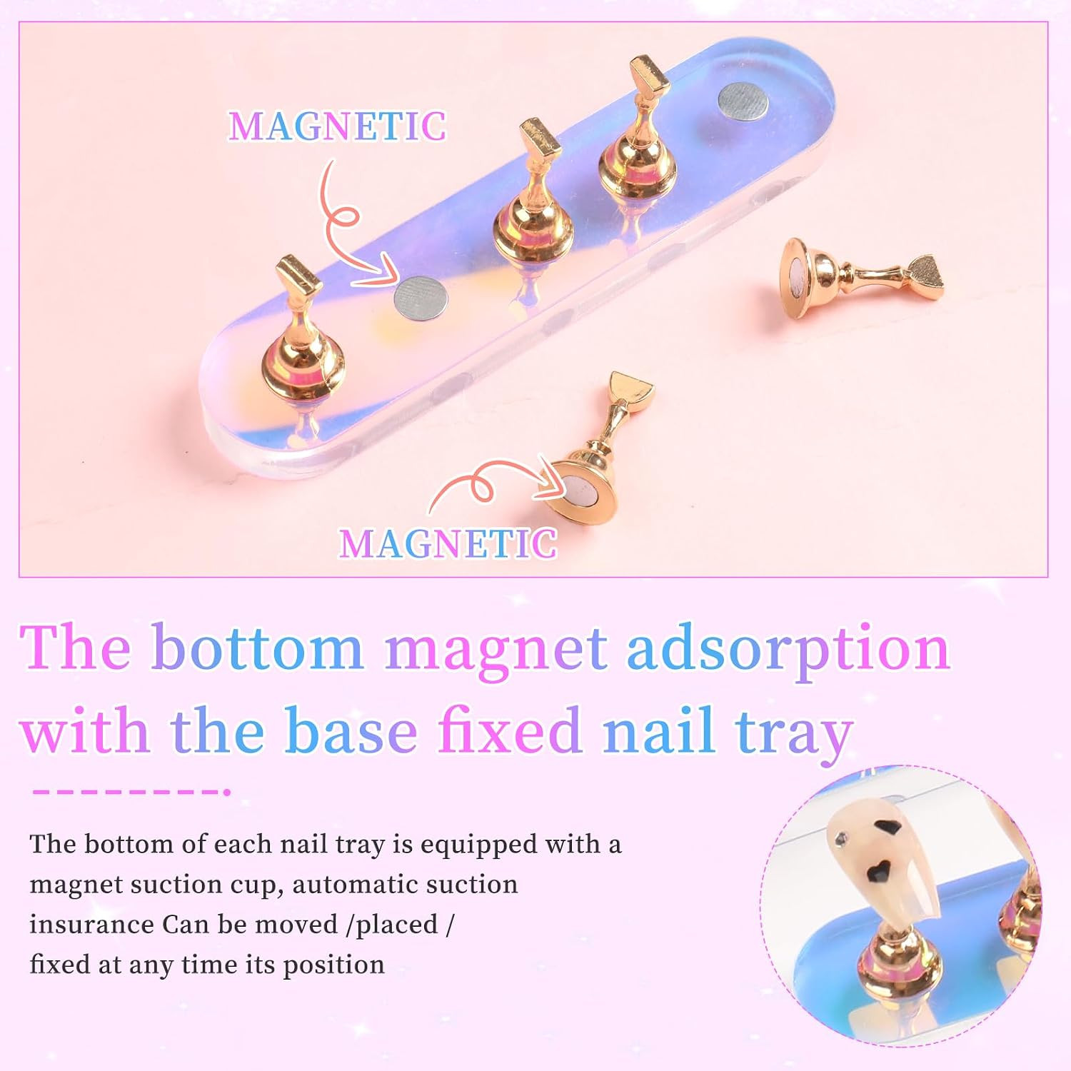 Nail Stands for Press Ons Fake Nail Holder for Painting Nails Art | 2 Sets, 96Pc