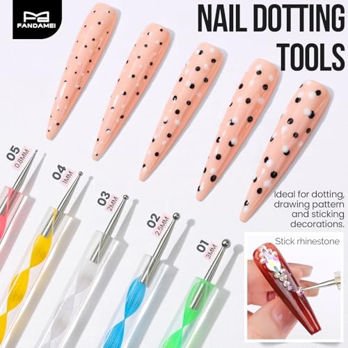 Nail Tools Kit, 6PCS Nail Brushes for Nail Art, 1PCS Resin Nail Polish