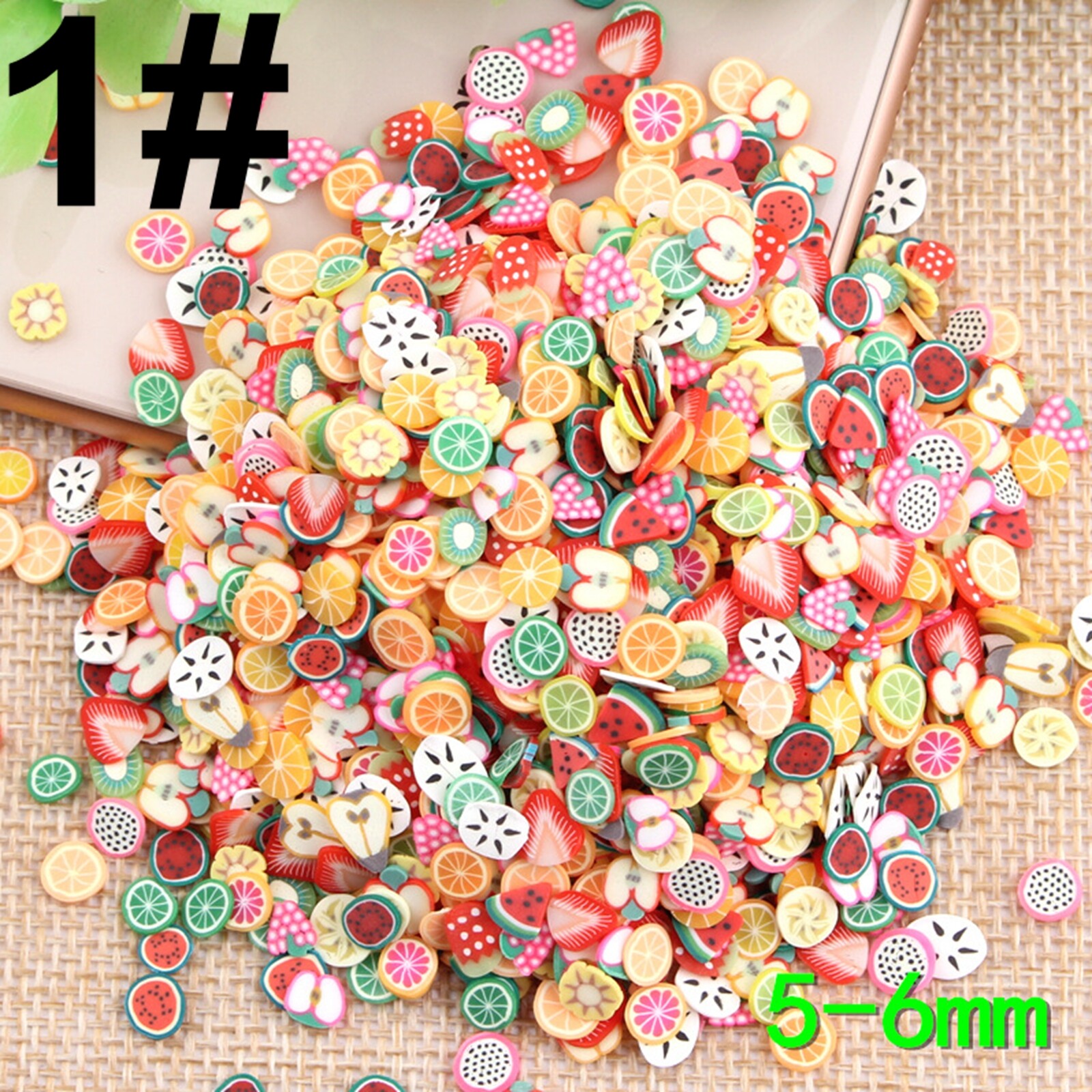 2000/4000pcs 3D Fimo Nail Art Decoration Polymer Clay Slices Nail Art Decals Tip