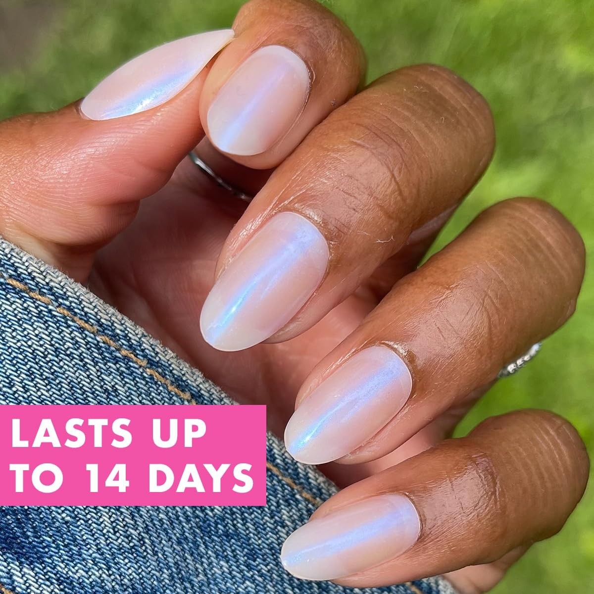 Olive & June Instant Mani Press-On Nails Medium Oval 42 Fake Nails Pink Goldfish