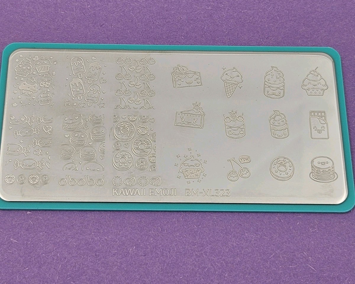 Maniology Bundle Monster BM-XL323 Kawaii Emoji Food Candy Donut Nail Stamp Plate