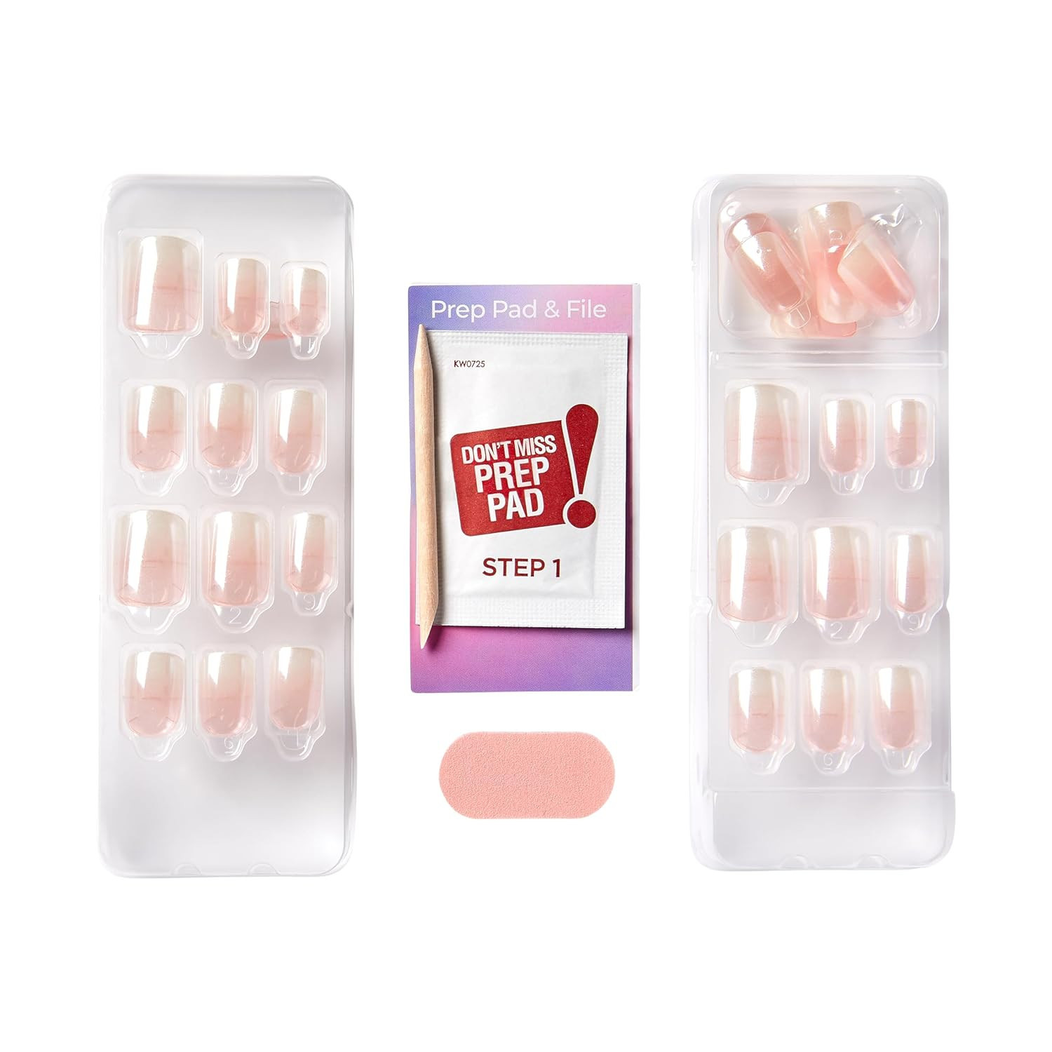 Kiss Colorfx by Press on Nails, ‘Connection’, Solid White, Short Squoval, IMPRO