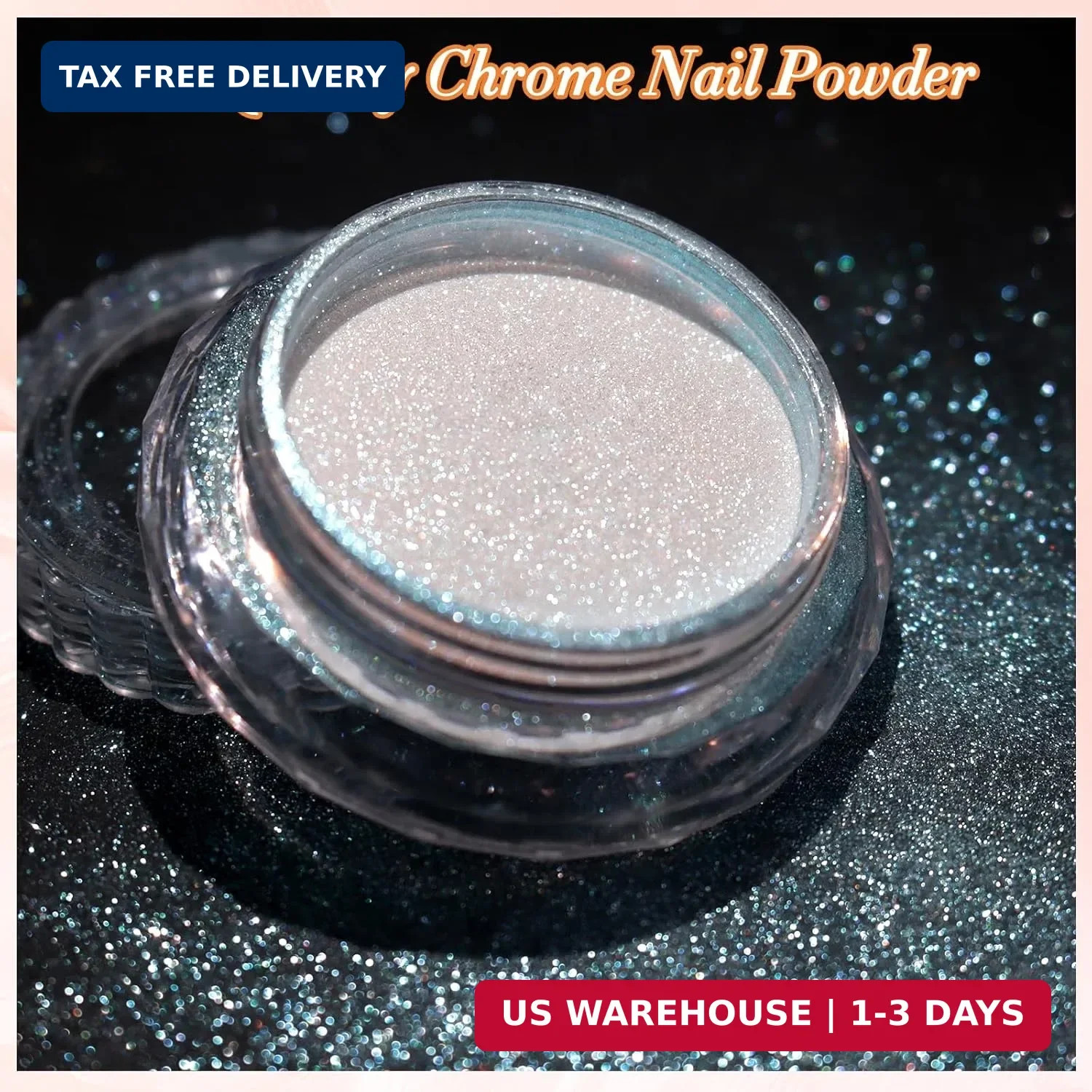 FNNZ Unicorn Chrome Nail Powder, Aurora Unichrome Mermaid Aurora Nail Powder Pig