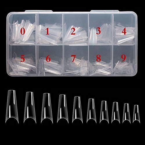 500PCS French Style False Nails Tips Half Cover Acrylic Gel Fake Tip Clear