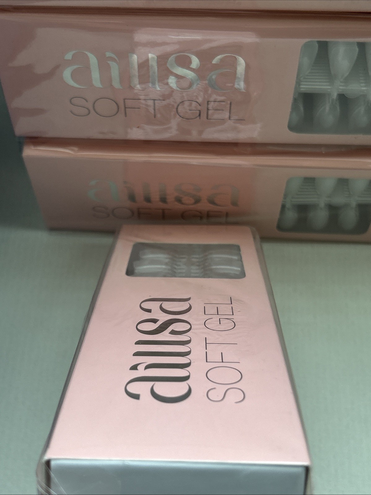 AILLSA Short Almond Nail Tips 1440PCS Soft Gel Full Cover Nail Tips (360pc x4)