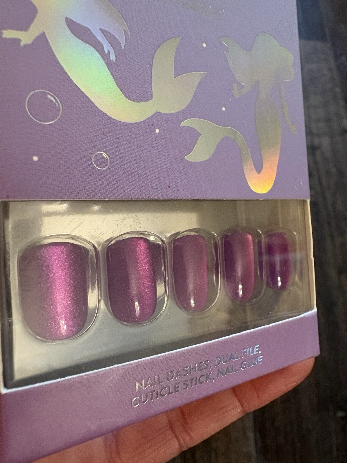 Lot of 4 NIB Red Aspen Nail Dashes Press On Nails Manicure Pink Purple Glitter